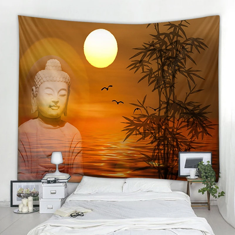 

Мандала с Буддой декоративная статуэтка гобелен буддийский белийский гобелен Boho Hippie Настенный декор гобелен для спальни комнаты домашний декор