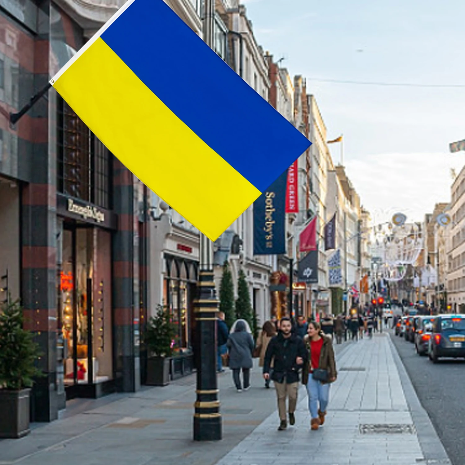 

Ukraine Flag - 3ftx5ft Ukrainian National Flags Polyester with Brass Grommets 3x5 Foot Flag Double Sided Vivid Color and Fade Pr