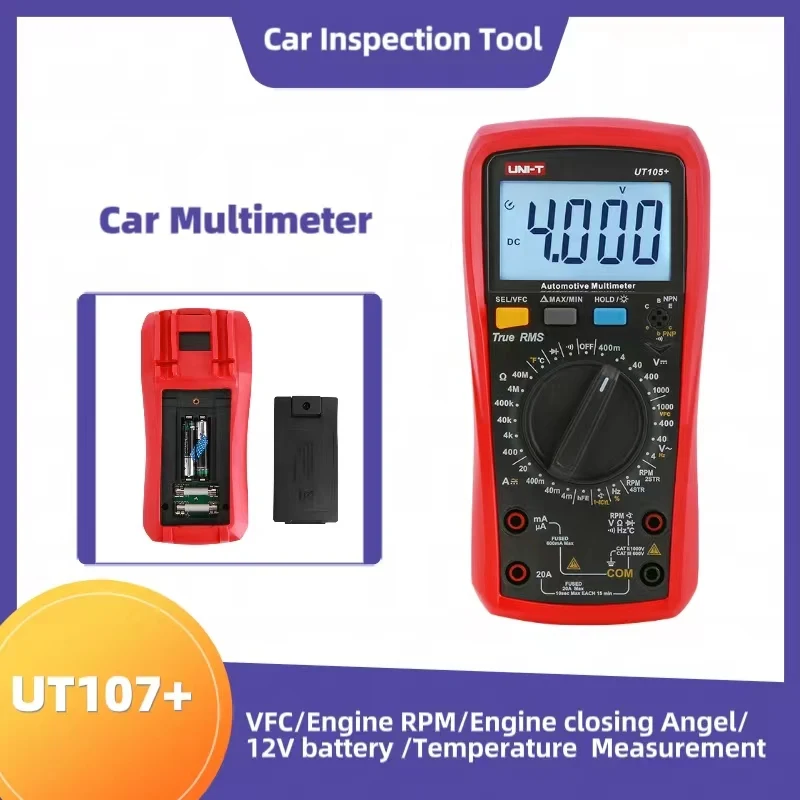 

Цифровой мультиметр UT107 +, автомобильный термометр для измерения скорости, напряжения и сопротивления