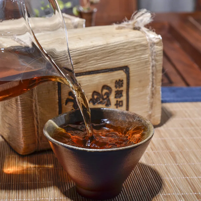 500g Old Puer Tea Chinese 2017 Year Aged Pu erh Yunnan Ripe Pu erh Tea Brick for Health Care Lose Weight Tea Tea Pot
