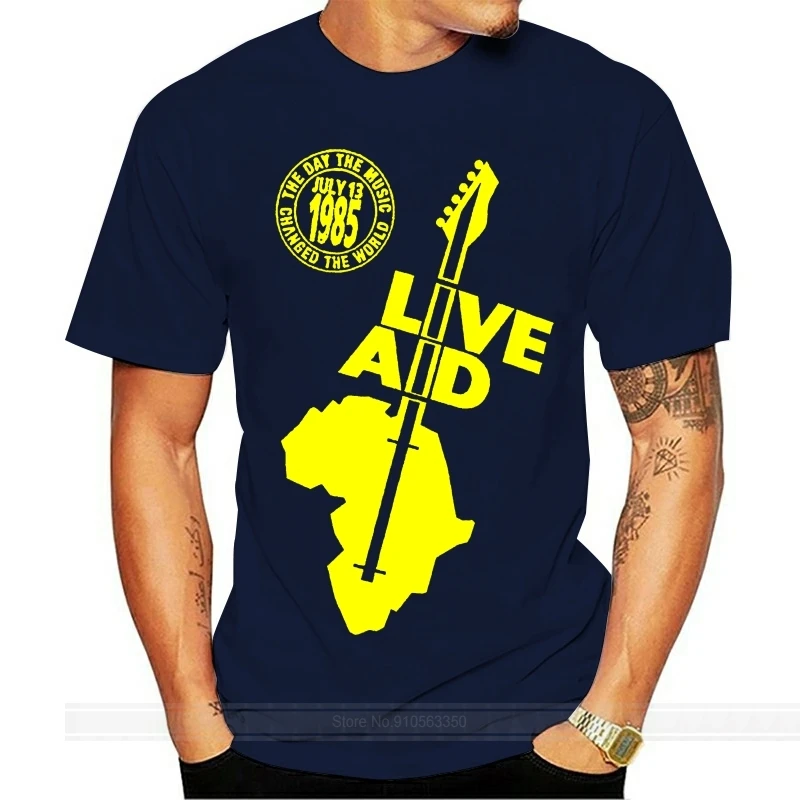 Новинка, крутая Мужская черная футболка для концерта в прямом эфире, модель 1985