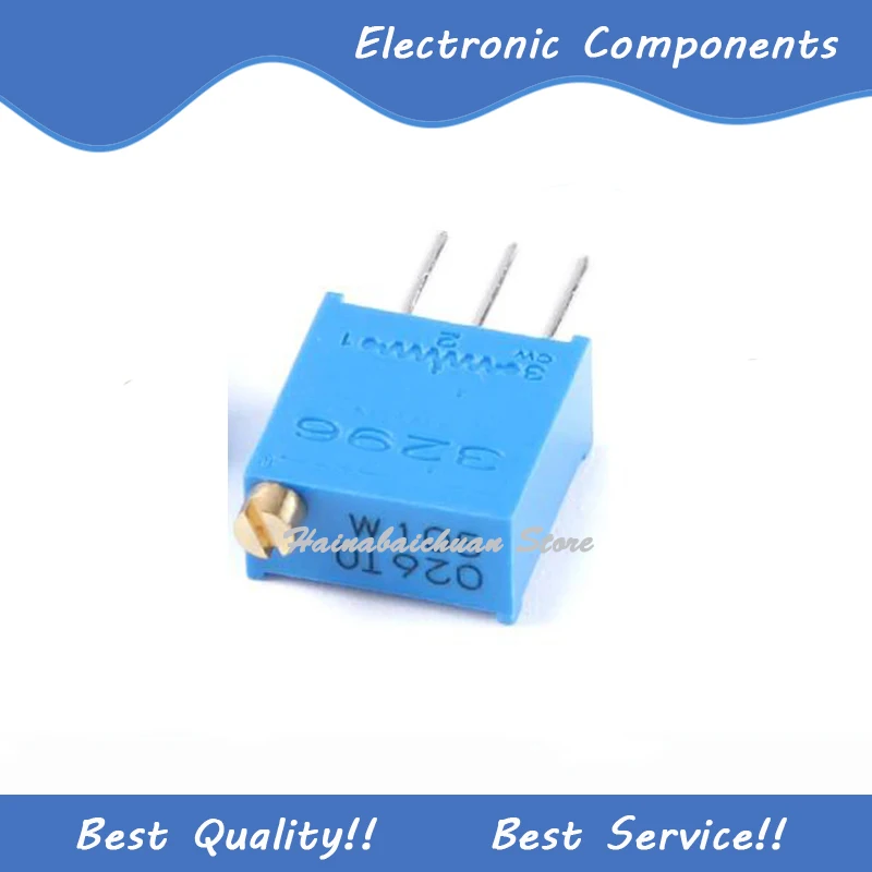 

10 Pcs/Lot 3296W-1-105LF 1M ±10% ±100ppm/℃ DIP3 Adjustable Potentiometer New and Original In Stock