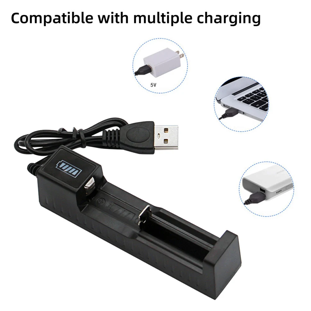

Single Slots Battery Charger 3.7V Rechargeable Intelligent USB Charger With LED Indicator For 1634O 1044O 1450O 1865O 2665O