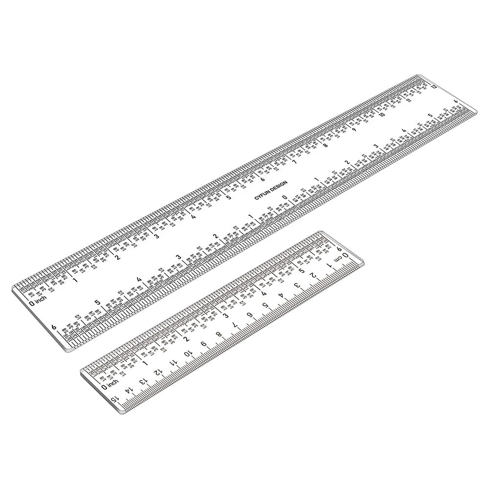 

Measurements Tools 6" 12" Clear Acrylic Rulers for Crafting Zero-Centering Ruler Easy Hand Measuring Drawing Cardmaking Tool