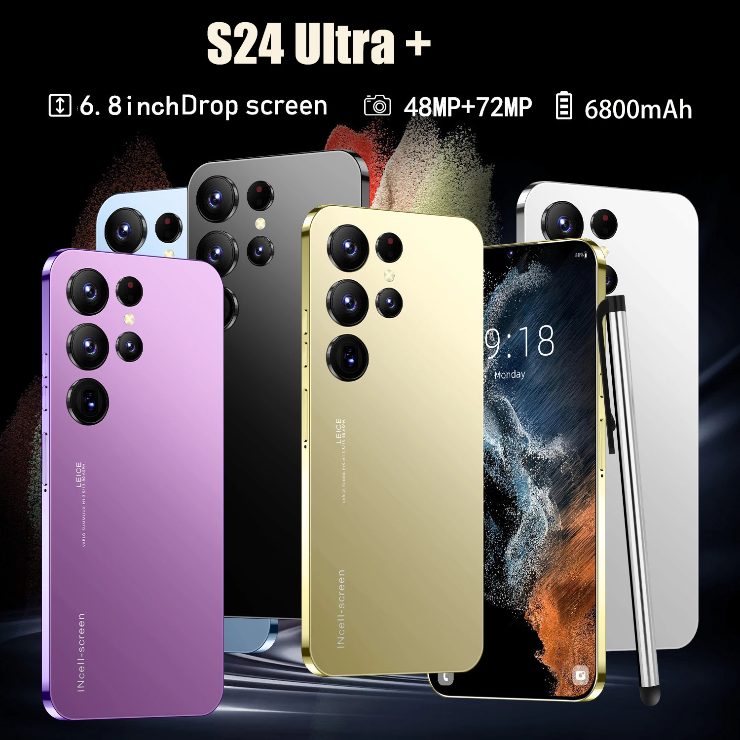 New S24 Ultra Smartphone Global Android Telefone 6800mAh 16+1TB 6.8inch HD Screen Cell Phone Pro Camera 5G Mobile Phones Unlock