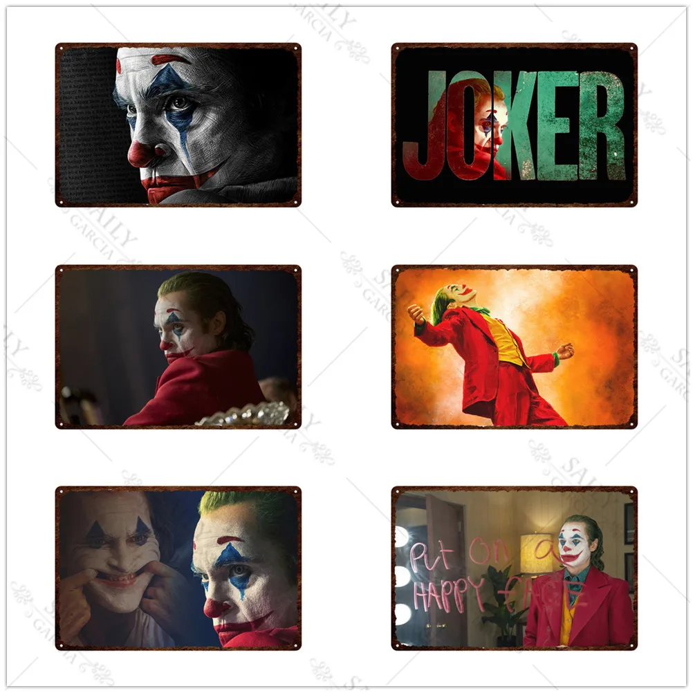 

Joker Metal Tin Sign Movies Art Print Metal Posters Plates Modern Wall Decor Pub Bar Man Cave Tin Sign Metal Plaques 20X30Cm