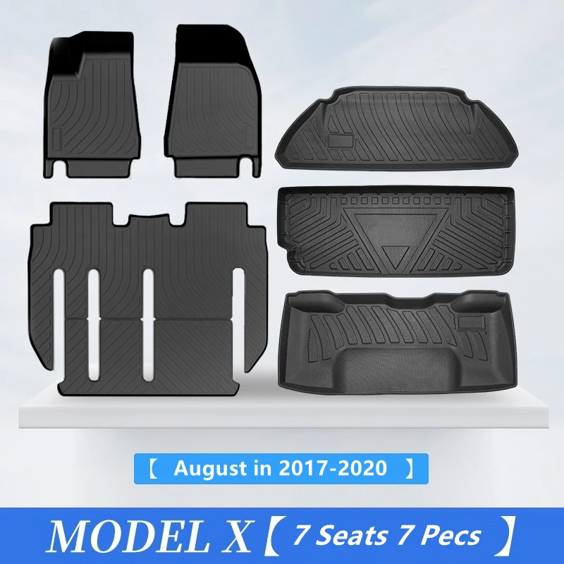 Tesla Model X Custom Fit Floor Mat Car Interior Accessories Trunk Mat Durable TPE ECO Material Rear Carpet for 5 6 7 Seats