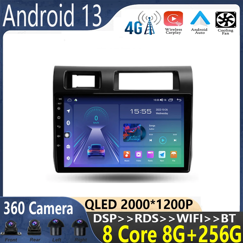 

Автомагнитола 9 дюймов, android 13, для Toyota Land Cruiser LC 70 серии 2007-2020, мультимедийный видеоплеер, навигация, 2 din Авто