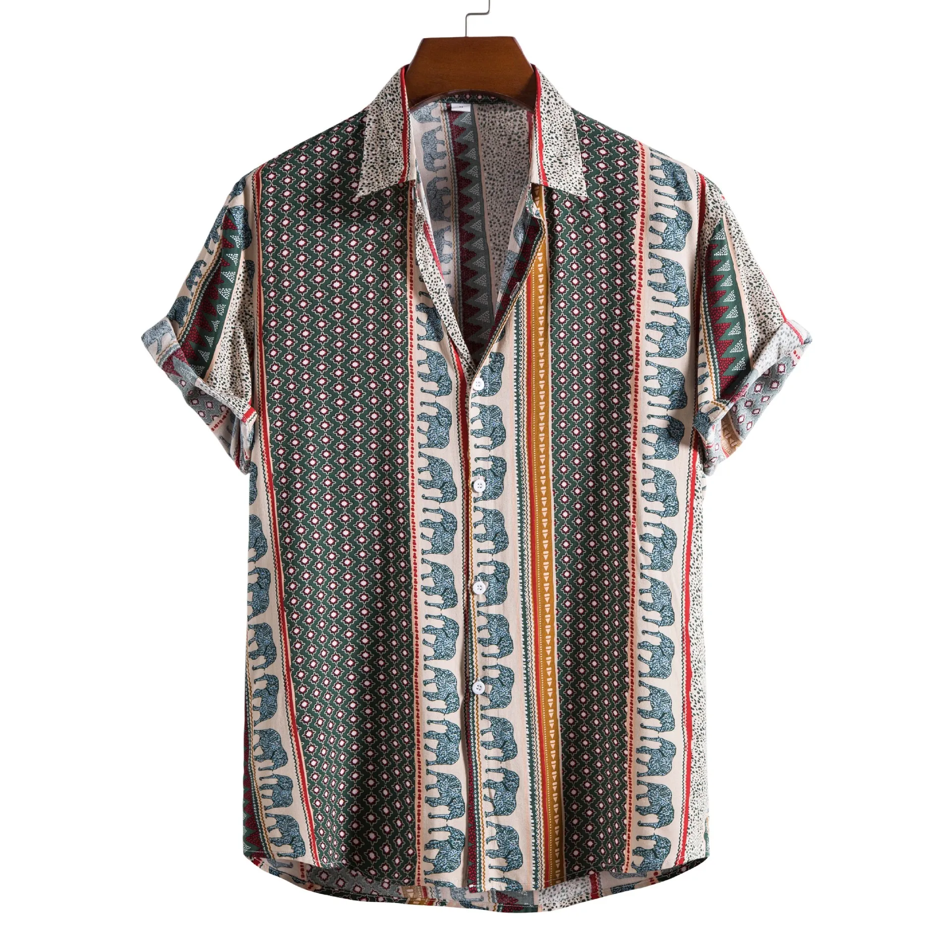 Vintage Short Sleeve Shirt Men Hawaiian Shirt 2022 Summer New Floral Print Beach Shirts Men Clothing Camisa Hawaiana Hombre XXL