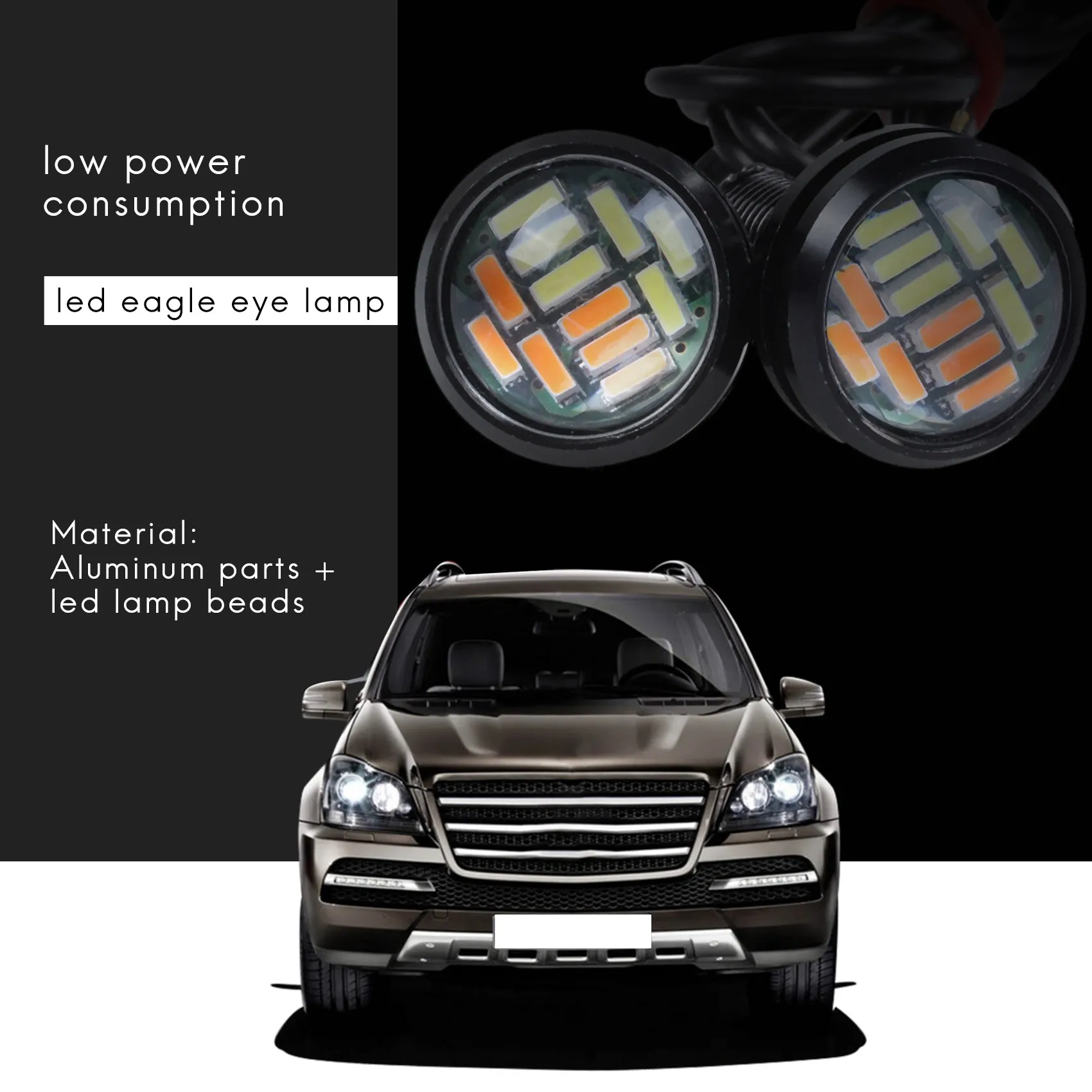 

2 шт., Двухцветные светодиодные лампы 12 В 23 мм