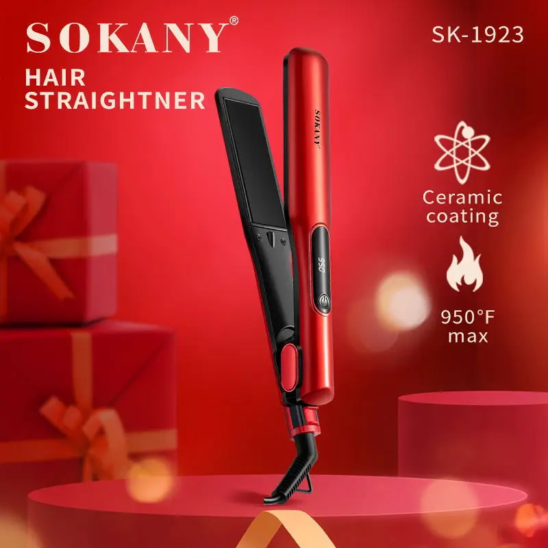 

Electric Straightening Curls Styling Tool Ceramic Hair Straightener Flat Iron for Wet/Dry Hair Styling Curling and Straightening