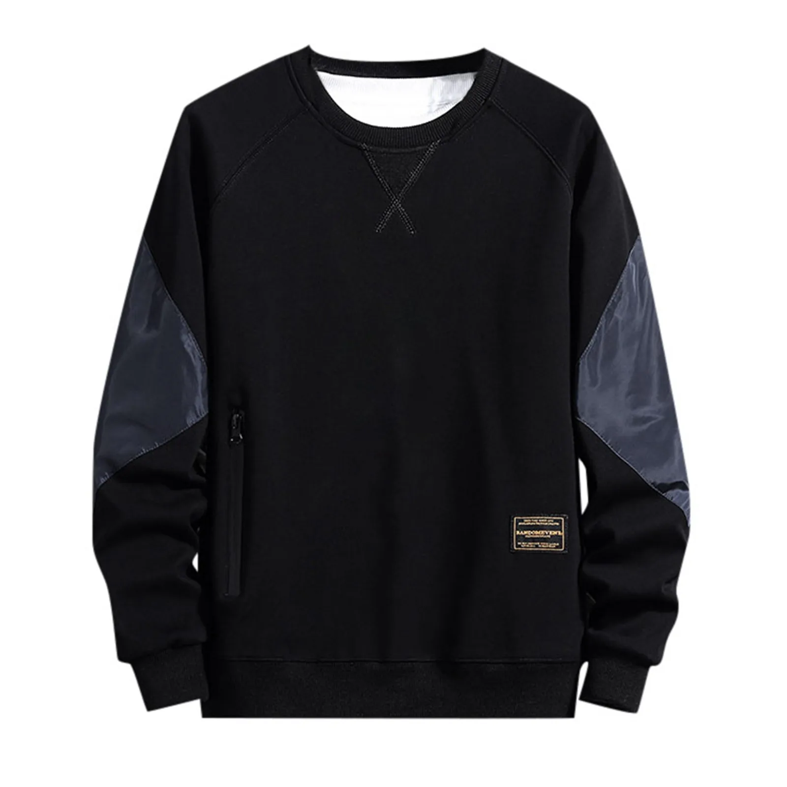 

Mens Workout Jacket 2023 Autumn And Winter New Long Sleeve Thin Fashion Trend Sports Loose Round Neck Stretchy Sweaters Men