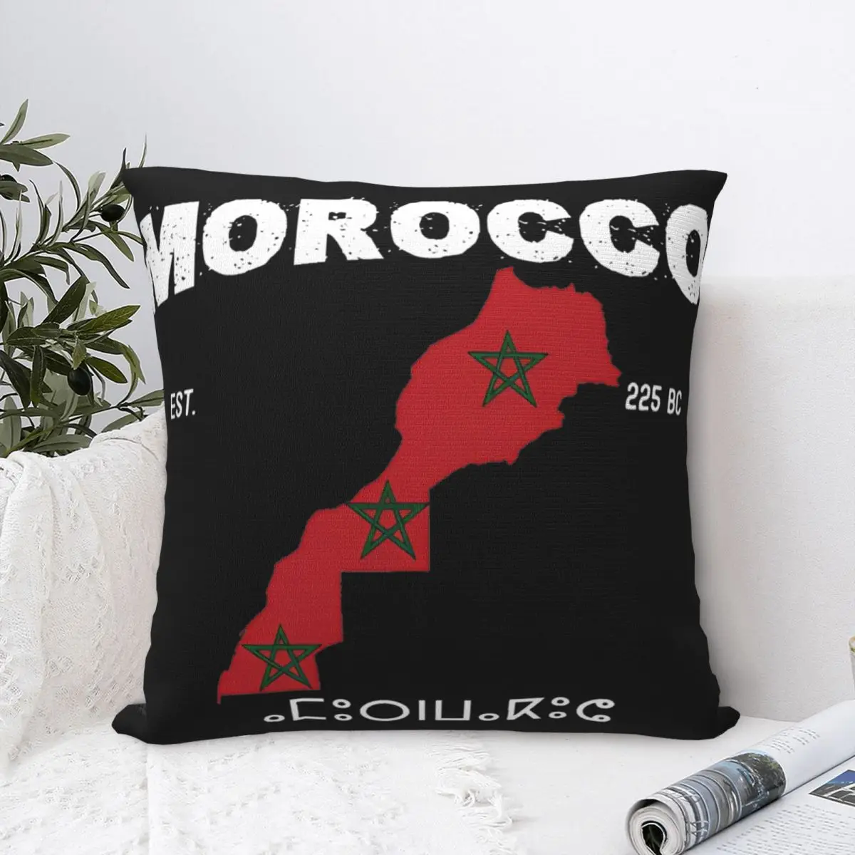 Наволочки для спальни разных размеров с изображением карты Марокко