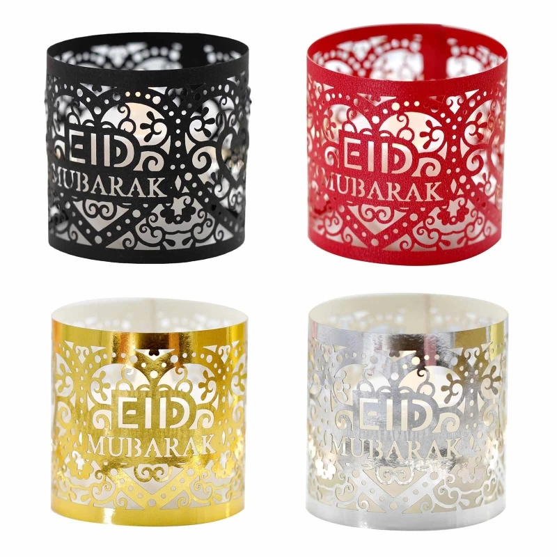 

50 шт. полый электронный абажур для свечи беспламенный чай свет Votive Wrap Heart Eid Mubarak декоративный Рамадан лампа тень