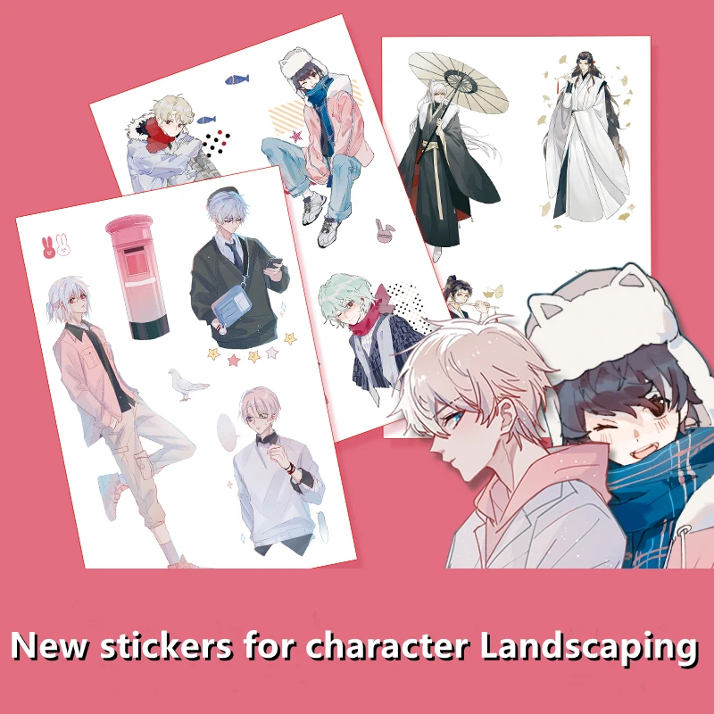 

Cartoon Animation Boy Girl/Fruits Decoration Stickers Diary DIY Scrapbooking Label Sticker Aesthetic Kawaii Stationery Stickers