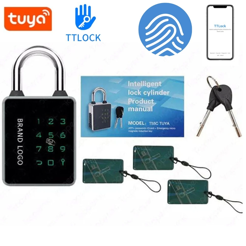 

Tuya TTLOCK APP Smart Fingerprint Padlock Waterproof Biometric Thumbprint Door Locks Keyless House Luggage Security Alloy Locks