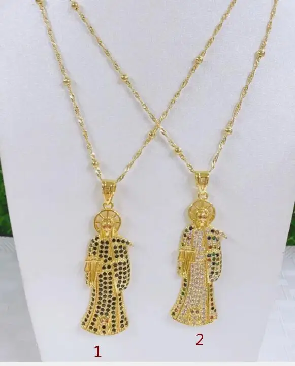 

Ожерелье Дева Мария для женщин и девушек, позолоченный кулон с фианитом, ПАВЕ, оптовая продажа вечерние бижутерия для вечеринки, дня рождения, ожерелье d4tgs