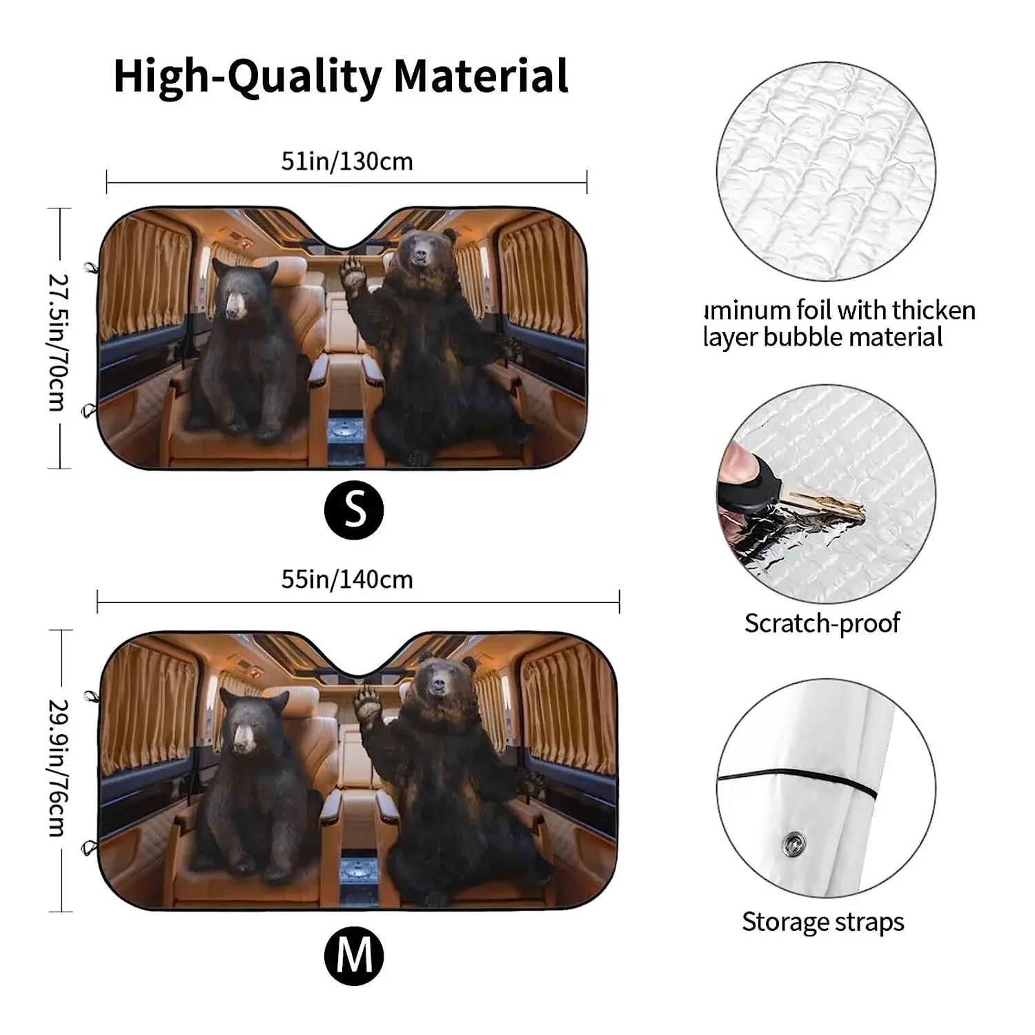 Солнцезащитный козырек для лобового стекла автомобиля 30x55 дюймов