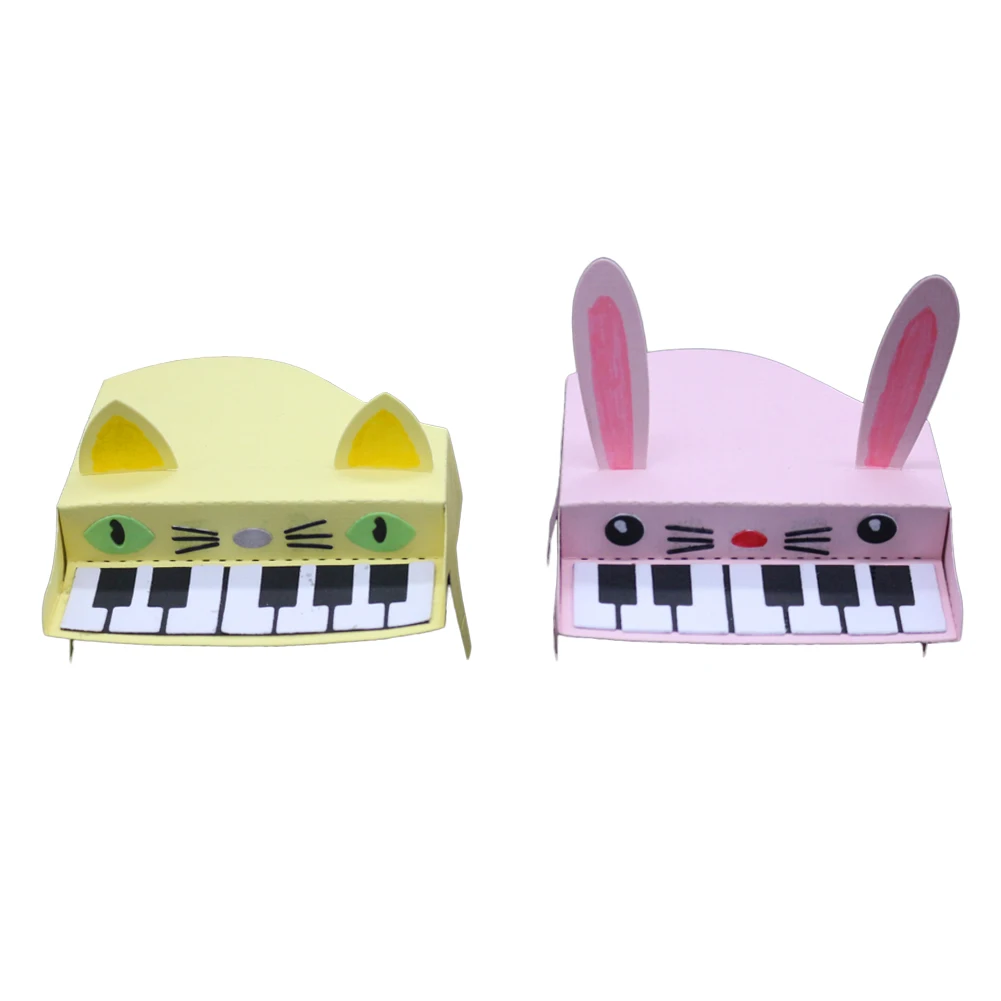 Милый кролик фортепиано и кошка металлические штампы канцелярские инструменты