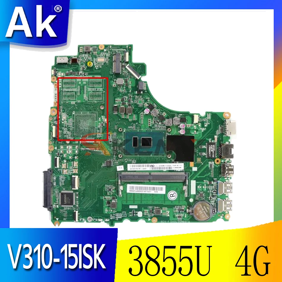

Mainboard For Lenovo V310-15ISK V310-15IKB V510-15IKB laptop motherboard DA0LV6MB6F0 motherboard with CPU 3855U RAM 4G 100% test