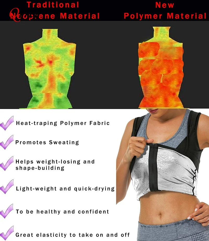 Women Sauna Sweat Vest Polymer Slimming Corset Workout Sauna Tank Top Shapewear for Weight Loss Body Shaper Waist Trainer Suit
