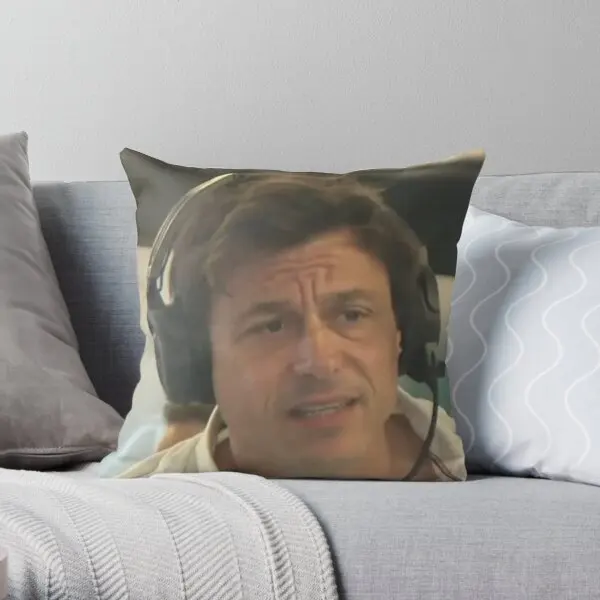 

Confused Toto Wolff Printing Throw Pillow Cover Hotel Anime Case Home Decor Sofa Cushion Square Fashion Pillows not include