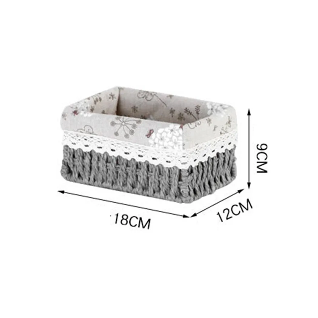 

Rattan Storage Hamper Box Woven Bath Fbathroom Desktop Books Mobile Phone Plug Groceries Clutter Storage Basket