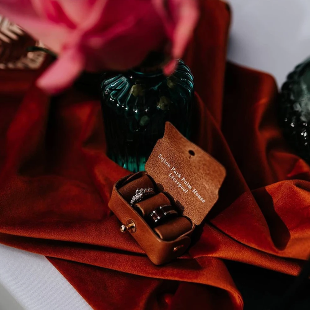 

Personalised Wedding Ring Bearer Pouch for Dogs Leather Collar Ring Box For Proposing Pet Wedding Initial Ring Box Gift