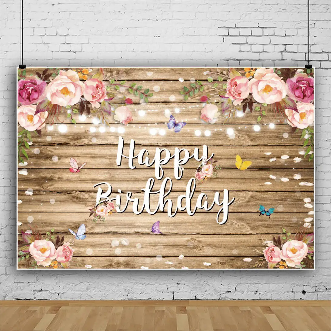 Деревянный фон для фотосъемки с изображением деревянной доски цветов бабочек