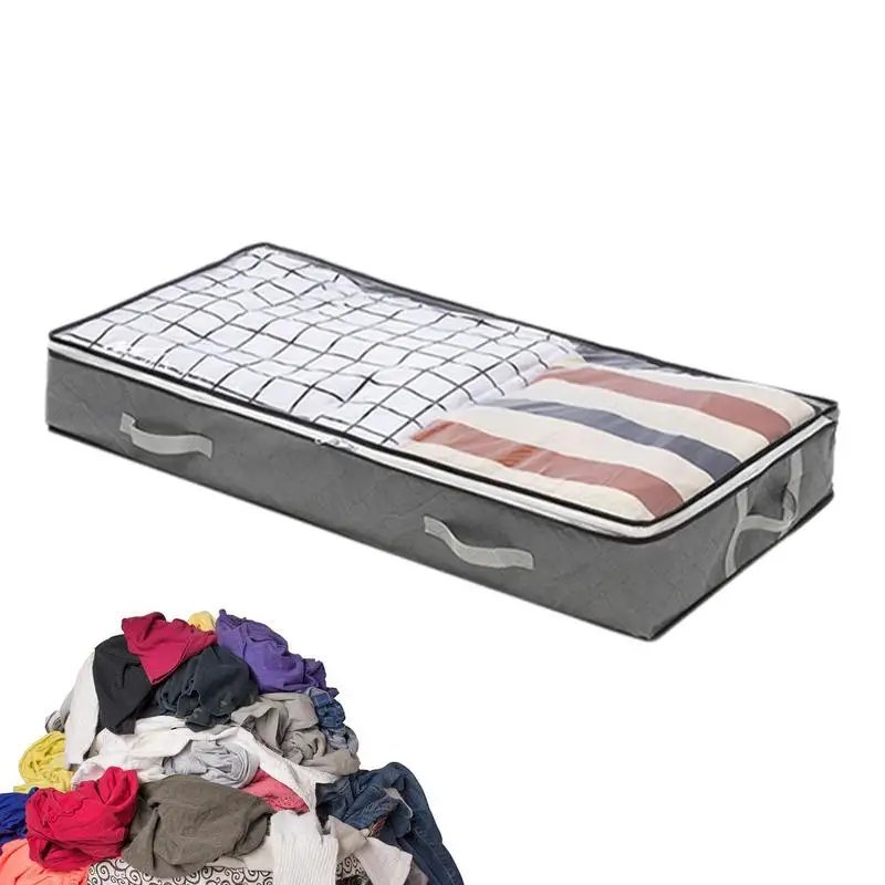 

Under Bed Storage Bins 80l Foldable Underbed Bags With Clear Window Blankets Clothes Comforters Storage Bag Breathable Zippered