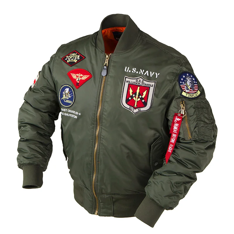 

2023 winter top gun bomber flight jacket varsity tactical MA-1 air force army vintage pilot motorcycle us navy for men coat