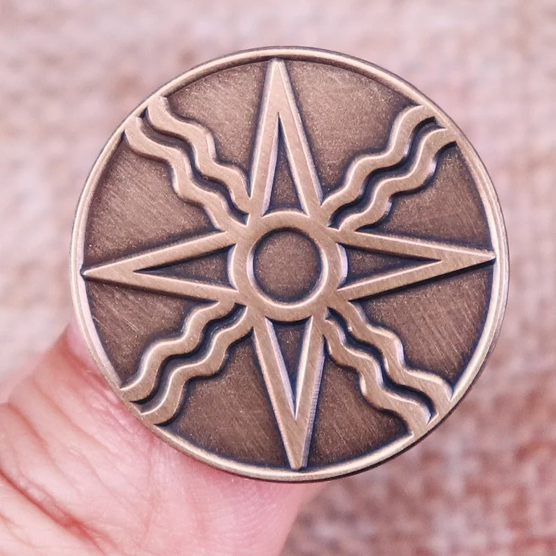 

XM-funny God of justice shamash eight-pointed star pin badge backpack lapel pin accessories gift