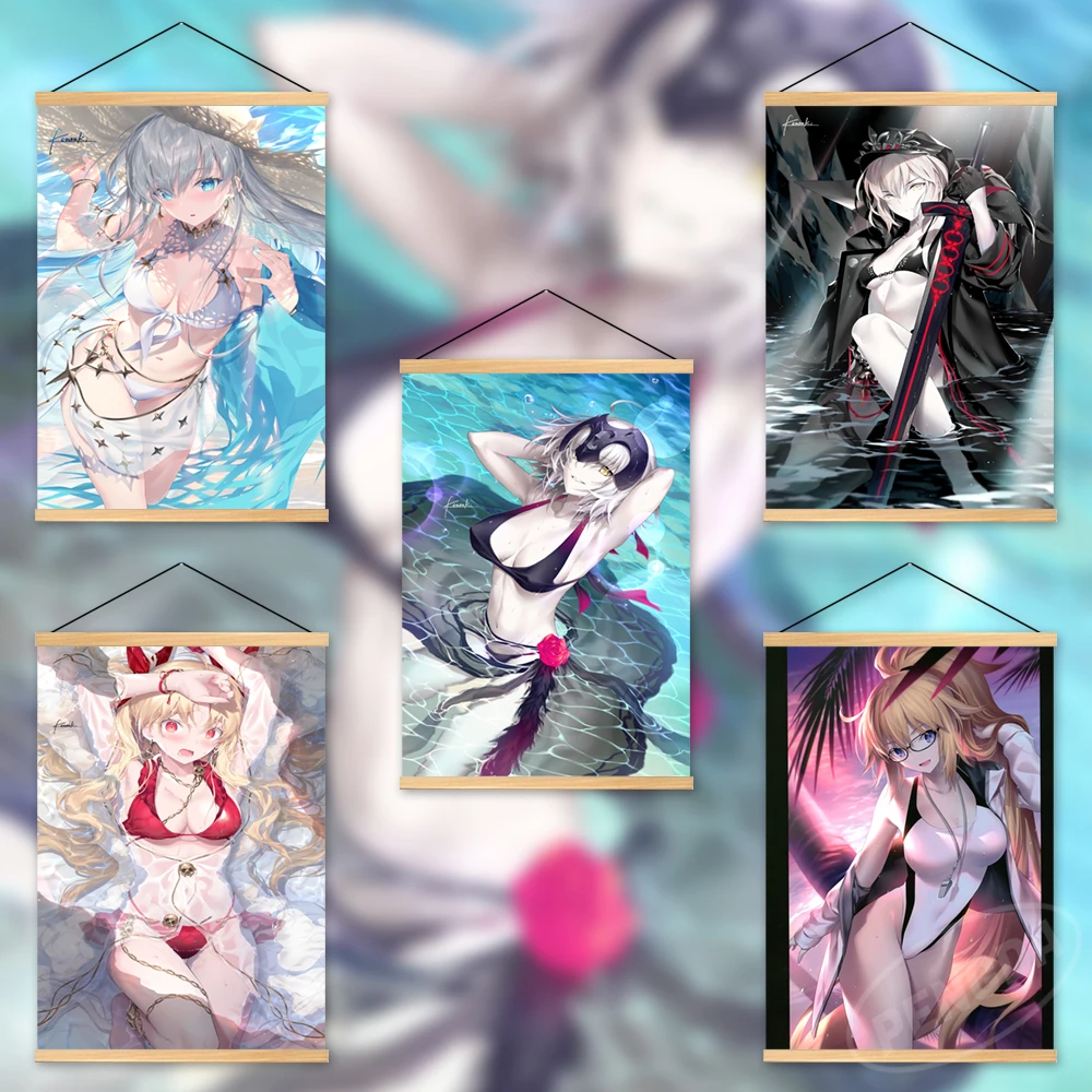 

Canvas Fate/Grand Order Home Decoration Game Wall Artwork Altria Pendragon Painting Hanging Wooden Gift Printed Picture Poster