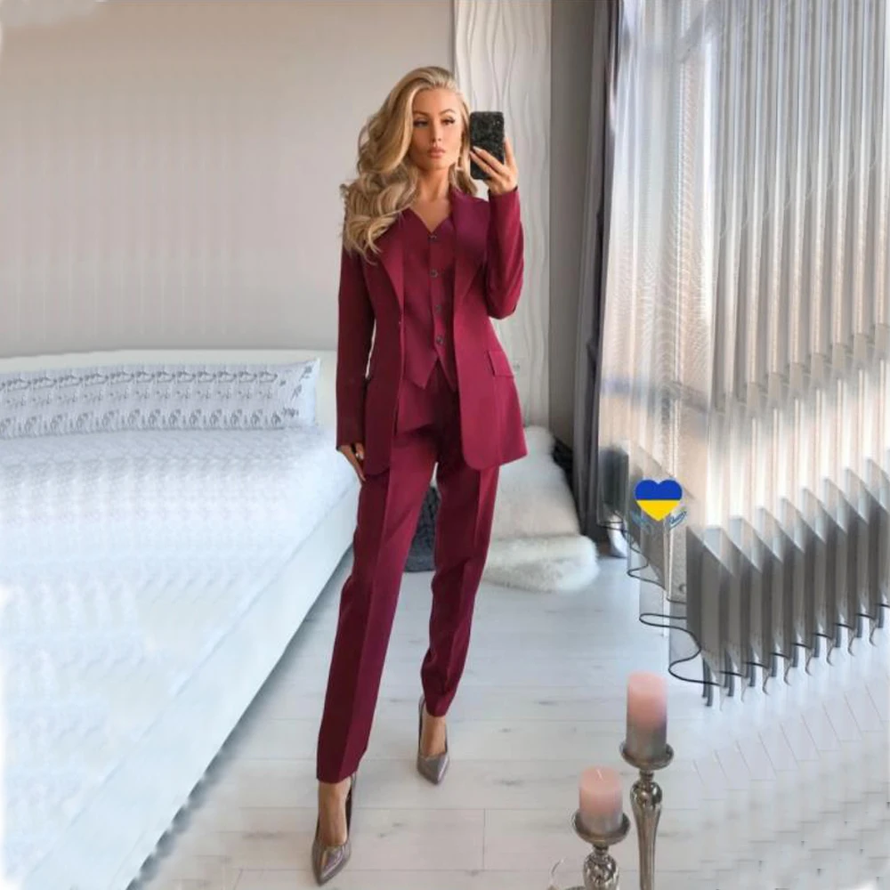 Women's Suit 3-Piece Slim Elegant Custom Dress for Prom Line Up Cocostly Official Store Short Sets New in Suits & Blazers Zafity