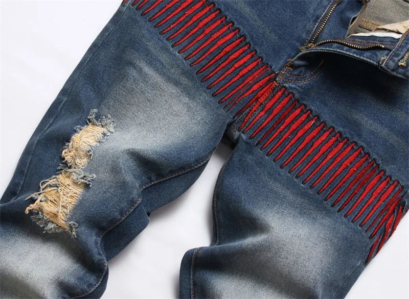 Men's Jeans Retro Slim Fit Denim Pants Bicycle Stretch High Quality Men's Straight Tube Casual Designer Brand Street Apparel