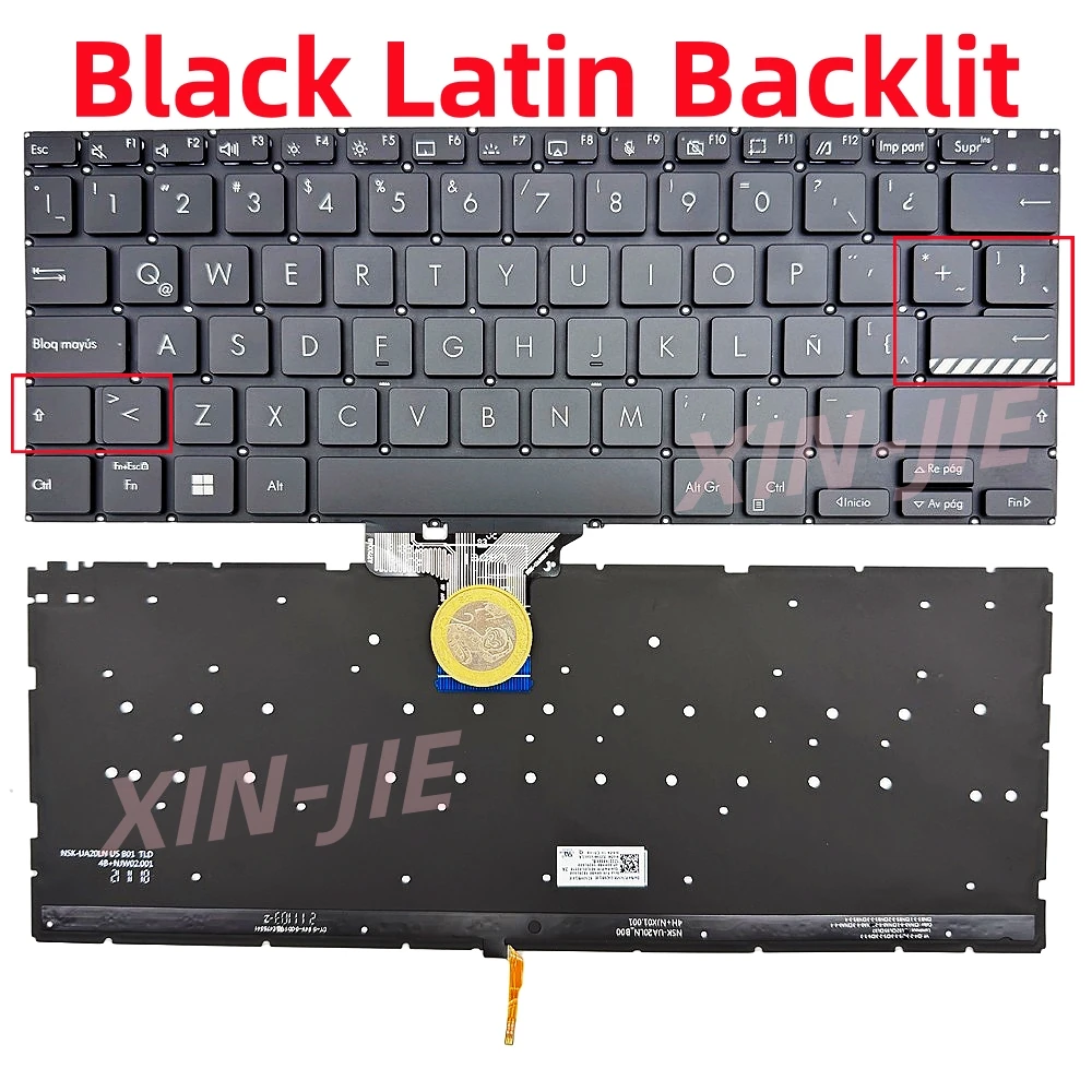XIN-Latin LA клавиатура для ноутбука с подсветкой для ASUS Vivobook Pro 14X3400 M3400 M3401 M3400QA M3401QC X3400P k3400p X7400 M7400q N7400 (art.: 3920cd9fa618b) - 3920cd9fa618b