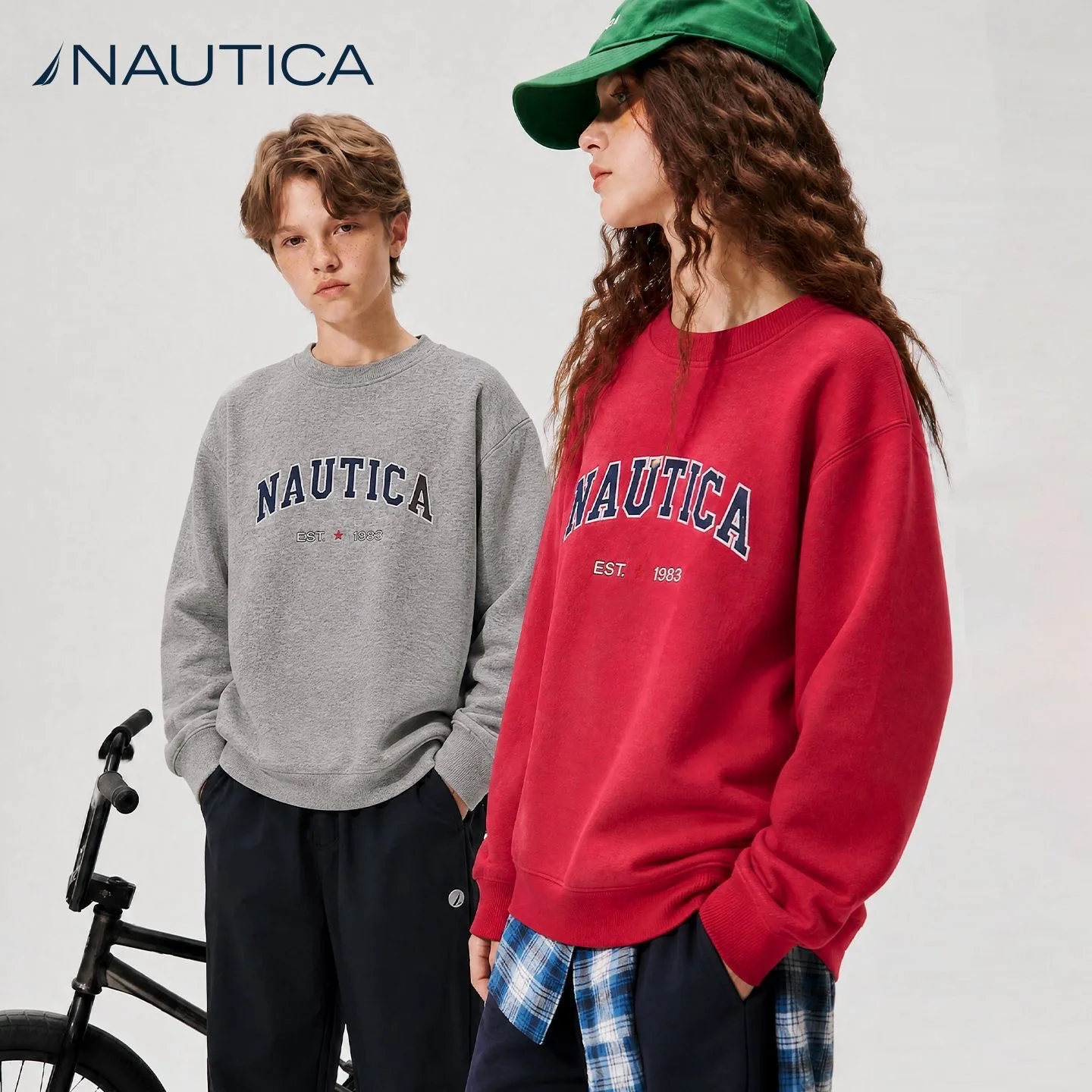 Фото Модная толстовка Nautica с принтом 1983 года в европейском и американском стиле, хит продаж весны и осени, свободного кроя, для пар, повседневная. №2