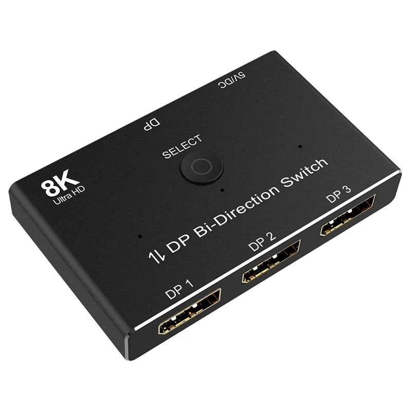 

DP1.4 8K 3X1 Switcher,DP Display Switcher,Support 8K60hz,Gold-Plated Interface,For Monitor
