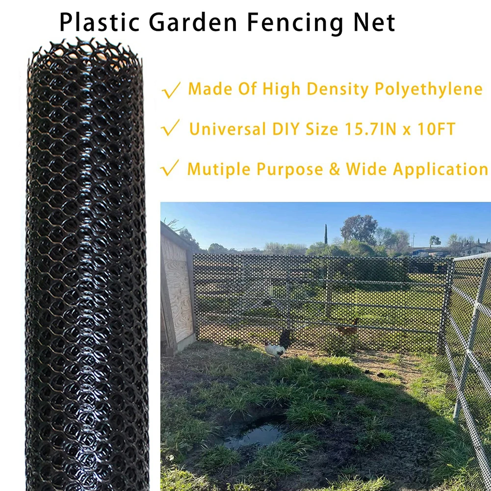 

40x300cm Universal Plastic Chicken Wire Fence Mesh Hexagonal Fencing Wire for Gardening Poultry Floral Netting