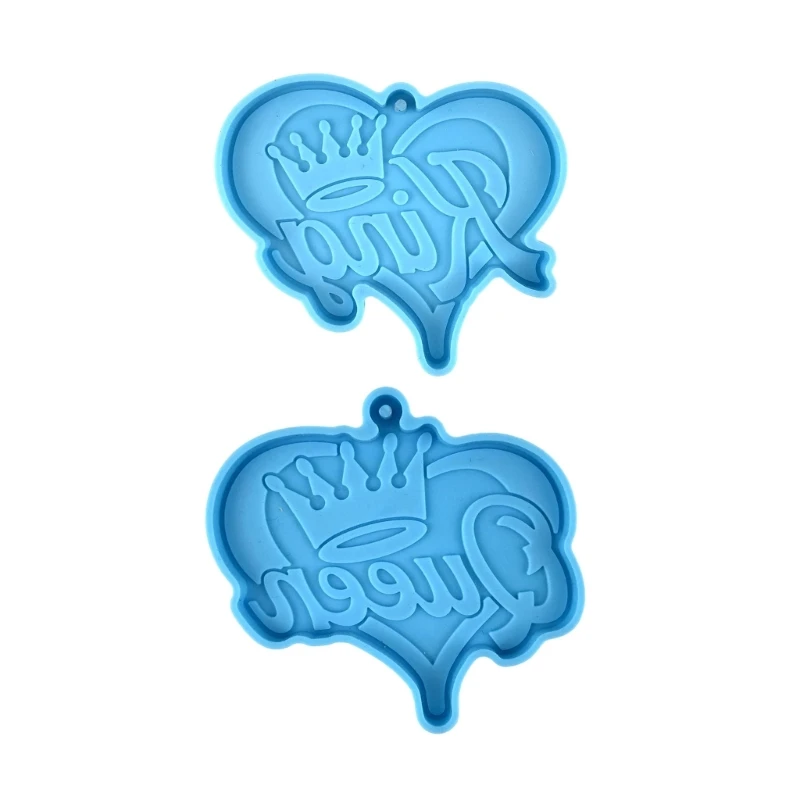 

M2EA Crown Pattern Epoxy Resin Mold Queen King Casting Molds DIY Keychain Charm