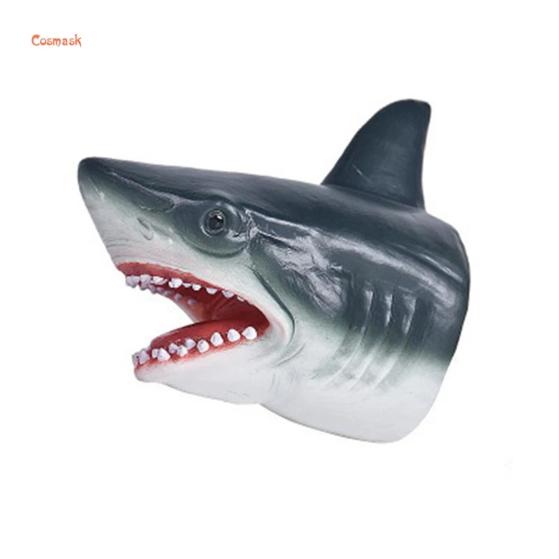 

2022Halloween Shark hand puppet TPR Animal head glove figure simulates animal children's toy model scary gag gift