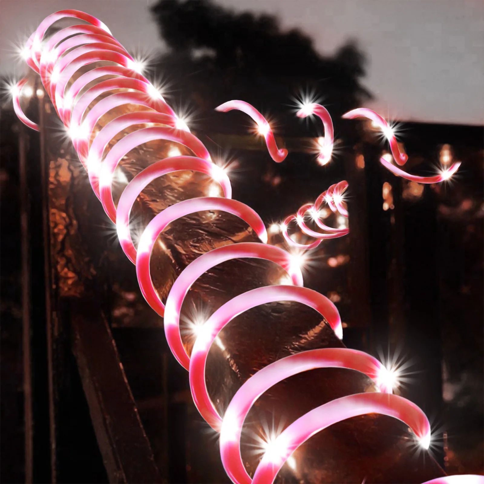 

LED Outdoor Solar Tube Rope Fairy Light Waterproof Solar Lamp Christmas Candy light For Fence Yard Balcony Christmas Garden Deco