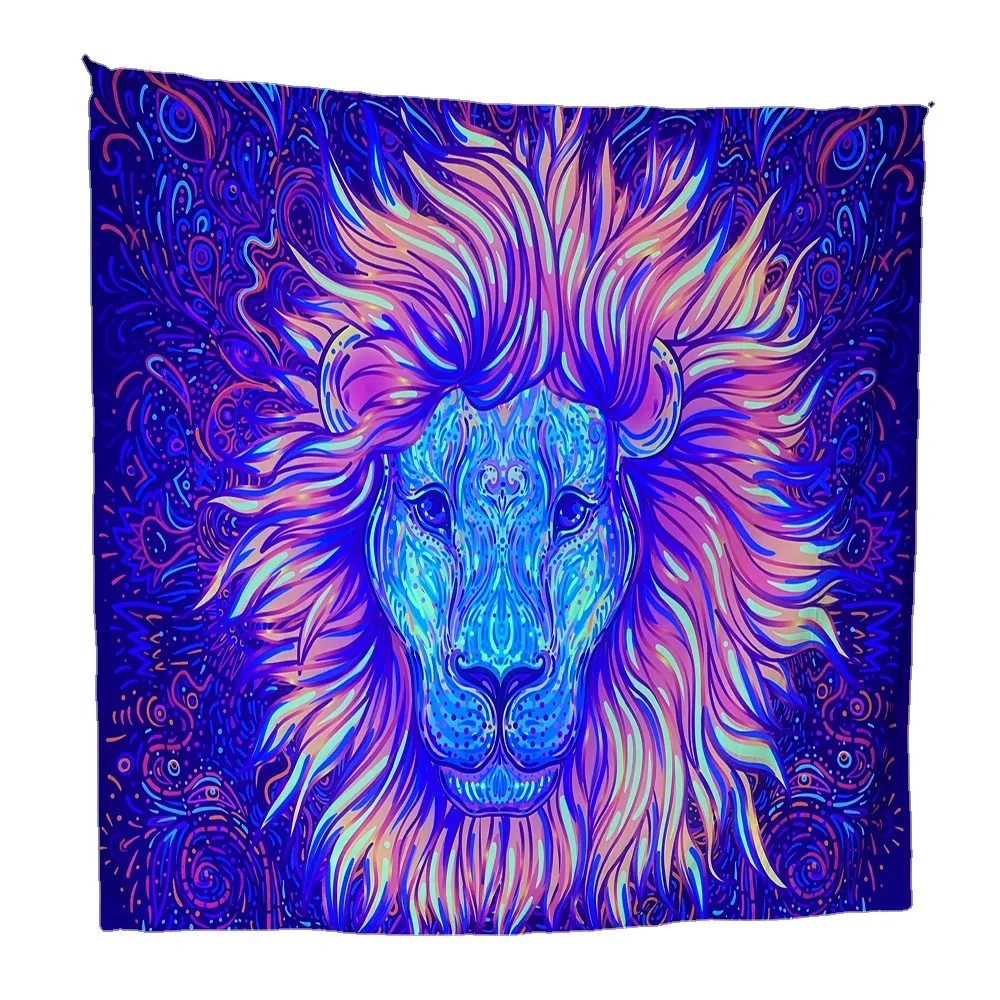 

Fluorescent Tapestry Skull Mushroom Psychedelic Black Light Creative Fun Dormitory Living Room Art Decoration Hanging Cloth
