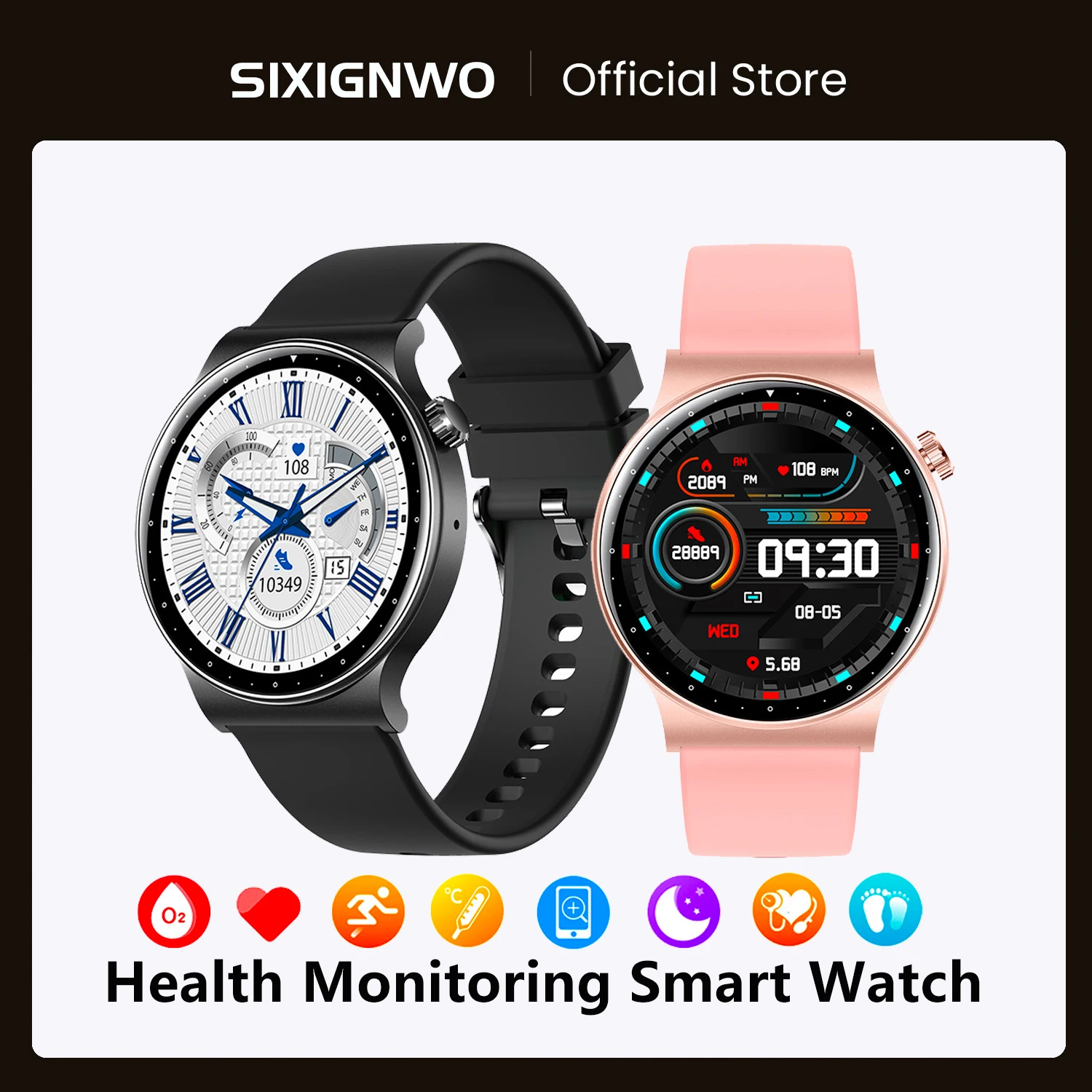 

2023 Smart Watch Health Monitoring Heart Rate Measure Smartwatch AI Voice Assistant Bluetooth Calls Men Women Fitness Bracelets