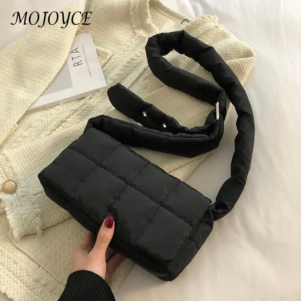 

Women Shoulder Bags Women Pure Color Nylon Crossbody Bag Casual Ladies Flap Quilted Shoulder Bags for Shopping Travel