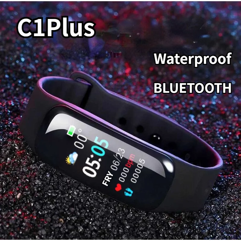 

Women's Smart Bracelet Waterproof Bluetooth Watch Step Heart Rate Blood Pressure Fitness Gym Smart Band Smart Watch C1Plus