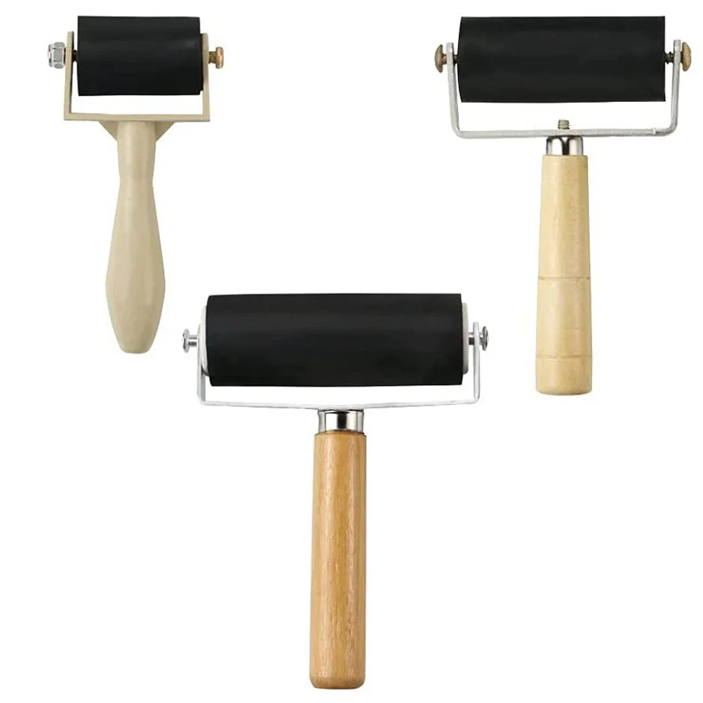 

Roller Brayer Rubber Craft Householdmanual Compact Rollers Kids Resistant Function Multi Replaceable Wear Press Stampingprint
