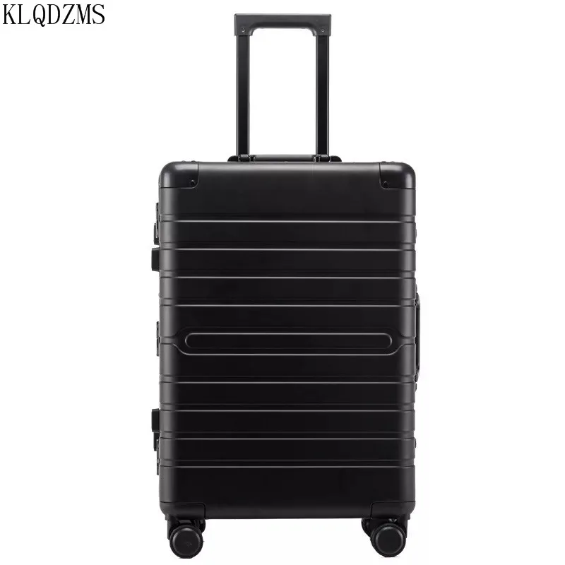 KLQDZMS Advanced Net Red Thickened Aluminum Alloy Trolley Case 24 Inch Universal Wheel Luggage 20 Inch Boarding Suitcase Female