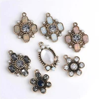 5pcslot reco gold disk metal decorative buttons diy hair accessories headwear handmade artificial diamond jewelry snap buttons