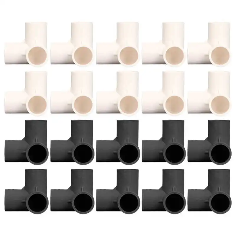 

10PCS 3 Way Pipe Fittings Plastic Tee Fitting Elbow Corner Connector 25mm Inner Diameter PVC